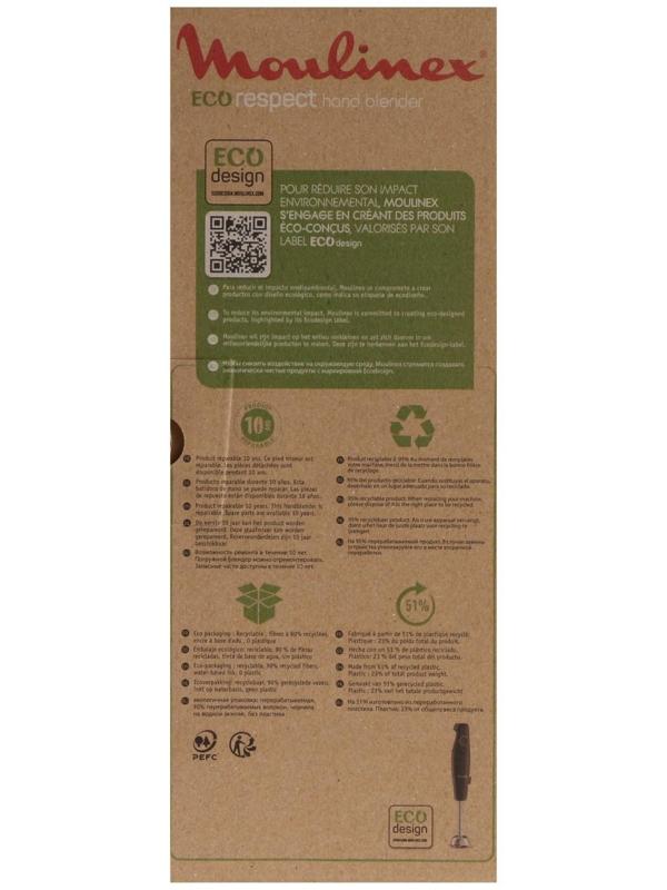 Блендер MOULINEX DD46E810 погружной, 600 Вт, 0.8 л, 2 скорости, черный