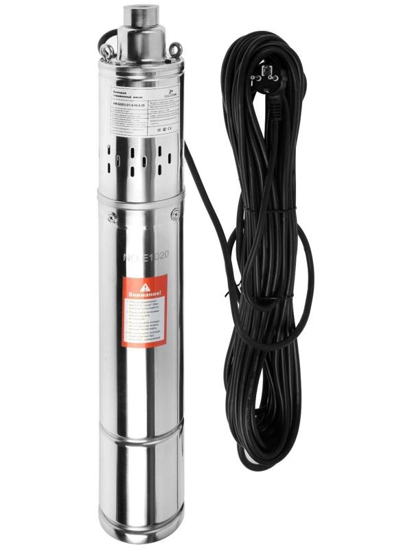 Насос скважинный TIM AM-QGD3.5/1.8-50-0.55, винтовой, 550Вт, напор 50м, 58 л/мин, кабель 20м
