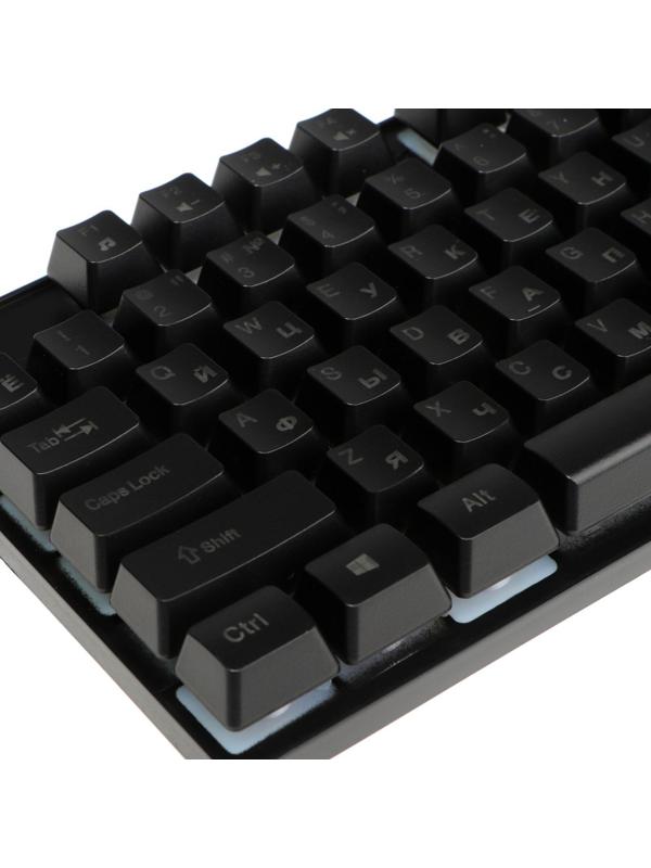 Клавиатура Гарнизон GK-200GL, игровая, проводная, мембранная,104 клавиши,подсветка, чёрная