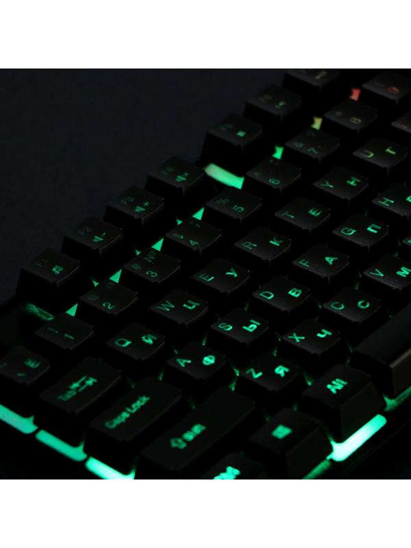 Клавиатура Гарнизон GK-200GL, игровая, проводная, мембранная,104 клавиши,подсветка, чёрная