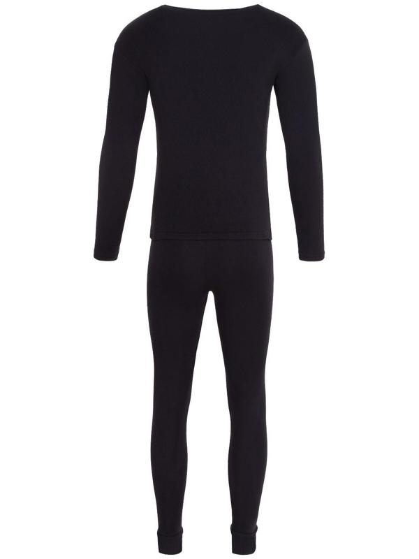 Термобельё мужское НАЧЁС (фуфайка/кальсоны), цвет чёрный, размер 46