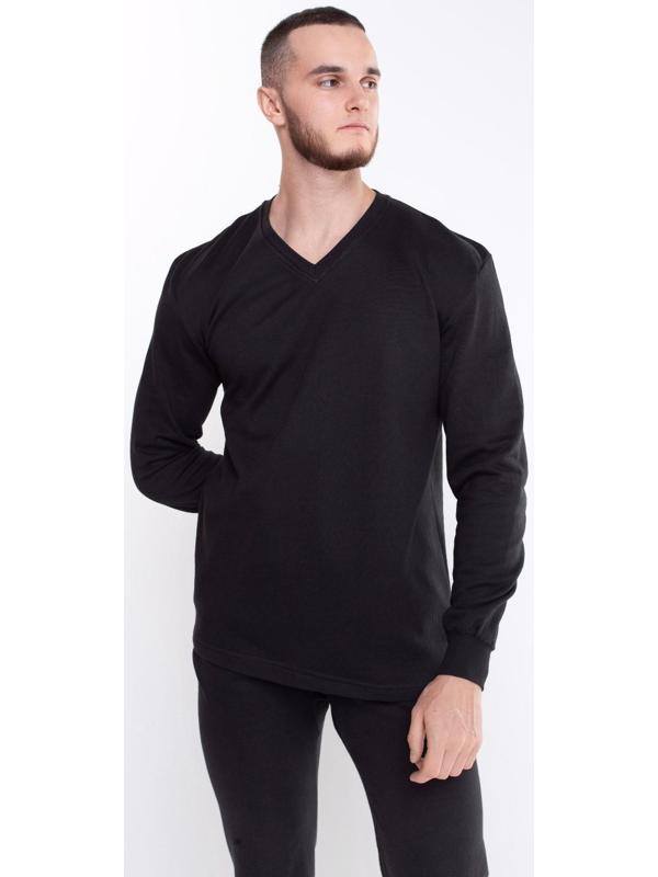 Термобельё мужское НАЧЁС (фуфайка/кальсоны), цвет чёрный, размер 48