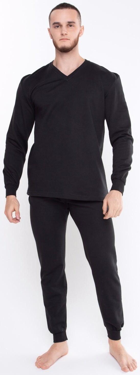 Термобельё мужское НАЧЁС (фуфайка/кальсоны), цвет чёрный, размер 50