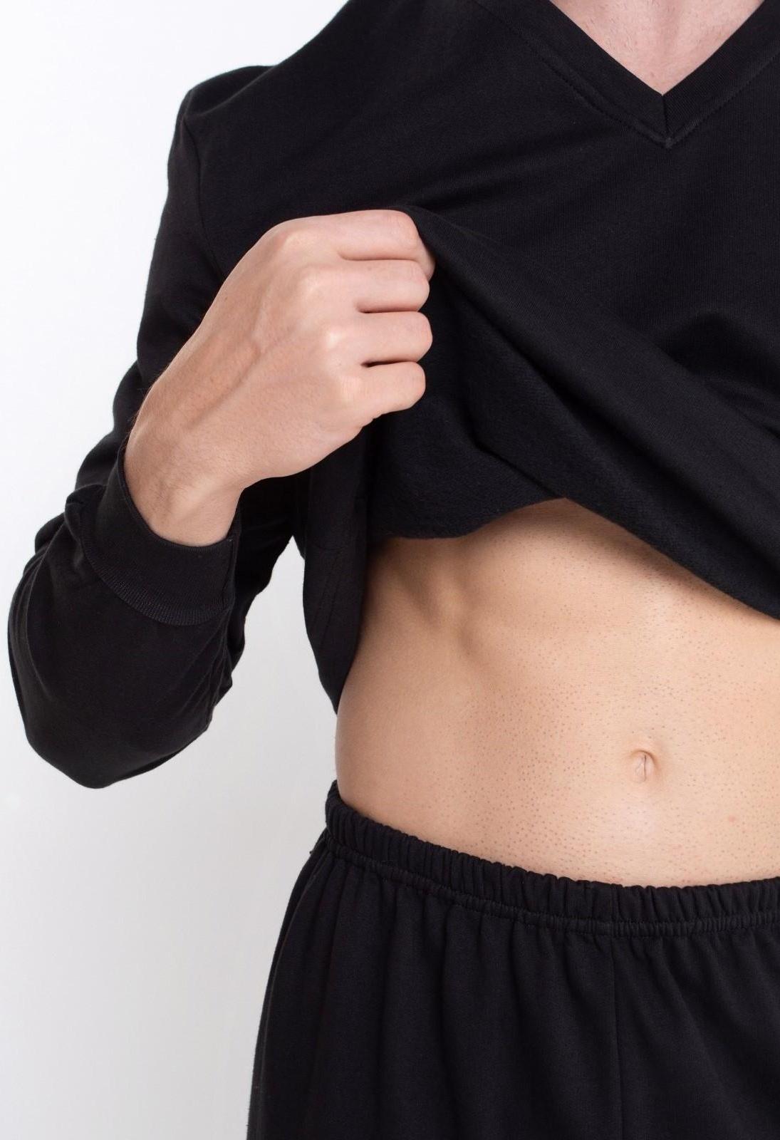 Термобельё мужское НАЧЁС (фуфайка/кальсоны), цвет чёрный, размер 50