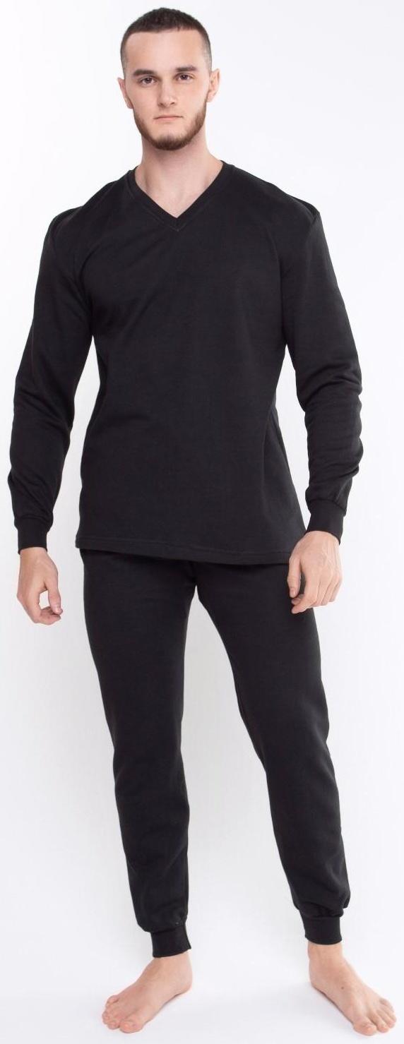 Термобельё мужское НАЧЁС (фуфайка/кальсоны), цвет чёрный, размер 50