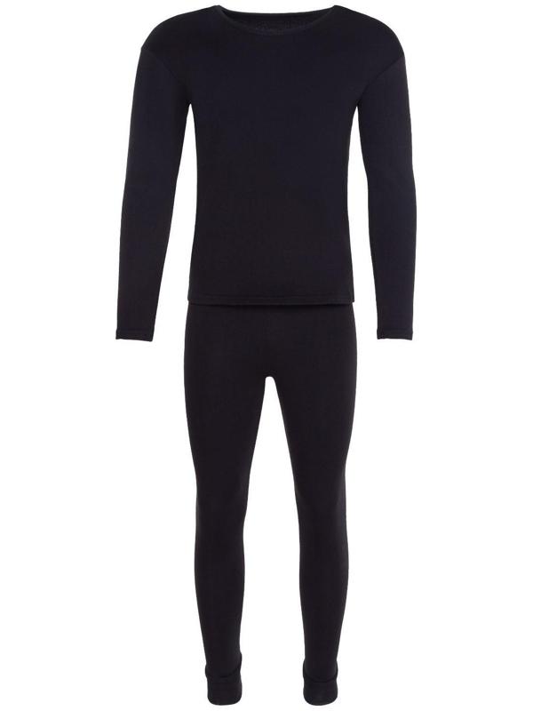 Термобельё мужское НАЧЁС (фуфайка/кальсоны), цвет чёрный, размер 50