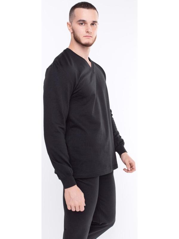 Термобельё мужское НАЧЁС (фуфайка/кальсоны), цвет чёрный, размер 52