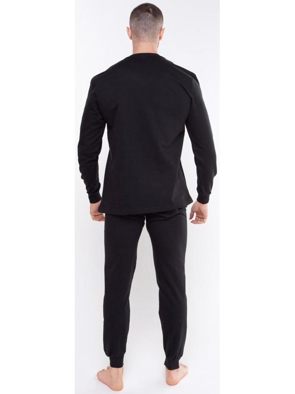 Термобельё мужское НАЧЁС (фуфайка/кальсоны), цвет чёрный, размер 52