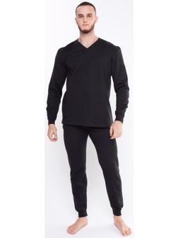 Термобельё мужское НАЧЁС (фуфайка/кальсоны), цвет чёрный, размер 54