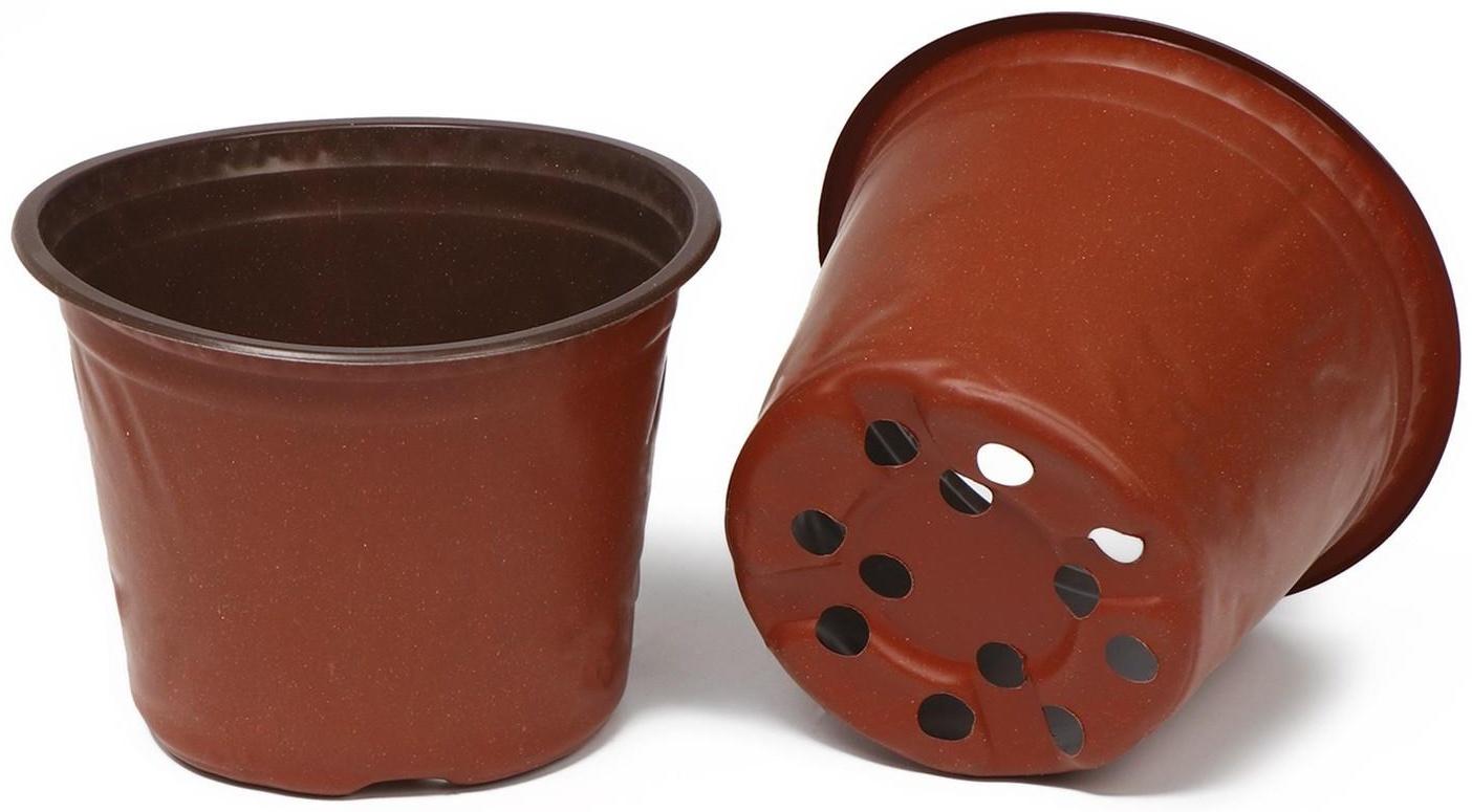 Горшок для рассады, 1 л, d = 12,5 см, h = 9,5 см, терракот, Greengo / 20 шт.