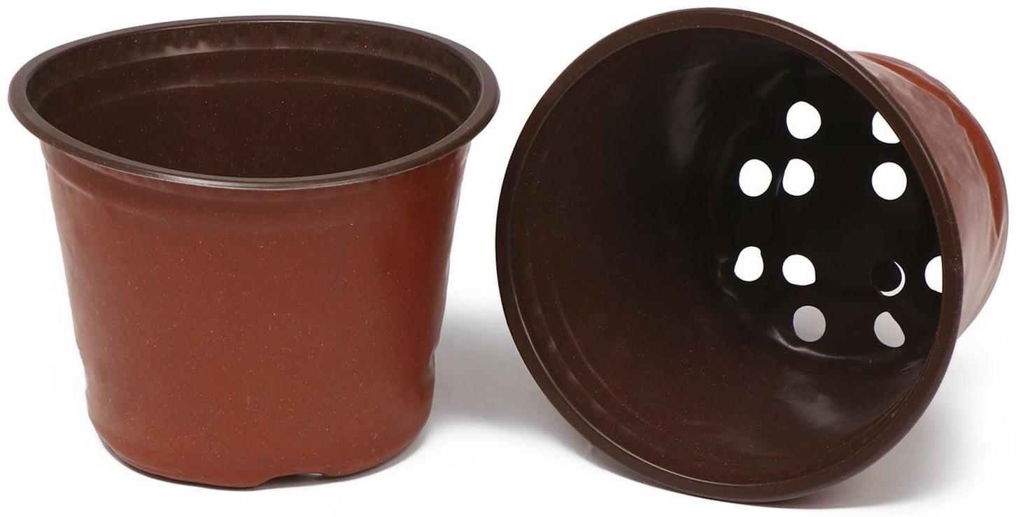 Горшок для рассады, 1 л, d = 12,5 см, h = 9,5 см, терракот, Greengo / 20 шт.