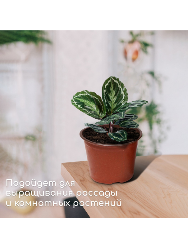 Горшок для рассады, 1 л, d = 12,5 см, h = 9,5 см, терракот, Greengo / 20 шт.