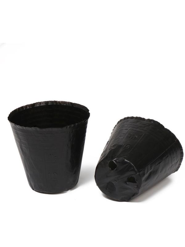 Горшки для рассады, 400 мл, 8,5 × 8 × 5,5 см, полиэтилен толщиной 50 мкм, чёрный, Greengo