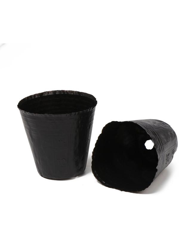 Горшки для рассады, 400 мл, 8,5 × 8 × 5,5 см, полиэтилен толщиной 50 мкм, чёрный, Greengo