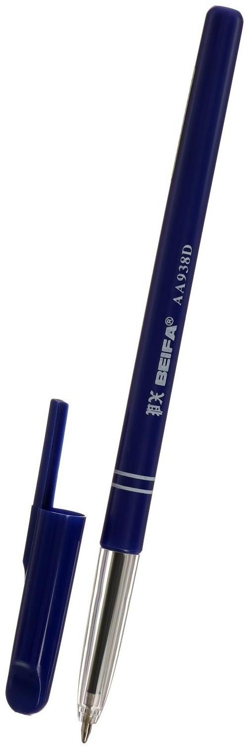 Ручка шариковая Beifa, узел 0.7, чернила синие, синий пластиковый корпус
