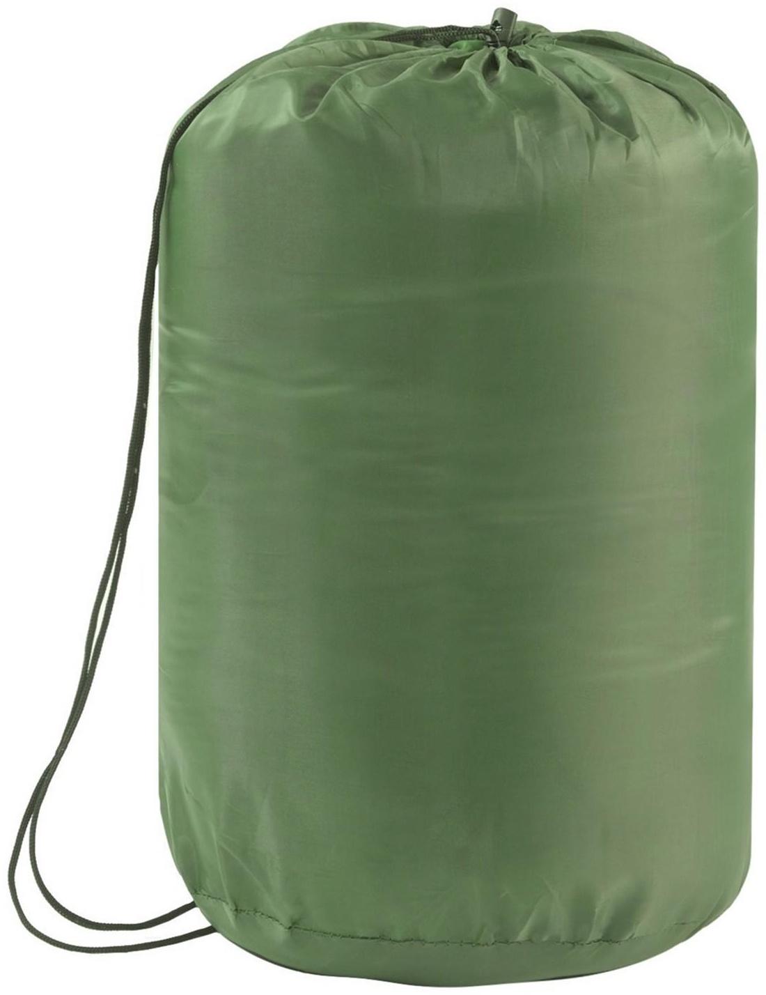 Спальный мешок туристический, 220 х 75 см, до -20 градусов, 600 г/м2, зеленый