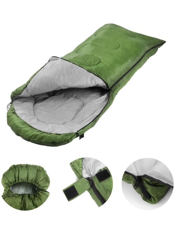 Спальный мешок, туристический, 220 х 75 см, до -20 градусов, 700 г/м2, цвет оливковый