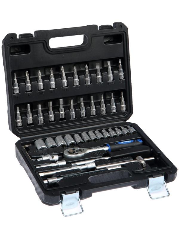 Набор бит и торцевых головок РОКОТ, 736-125, с воротками и адаптерами, 1/4