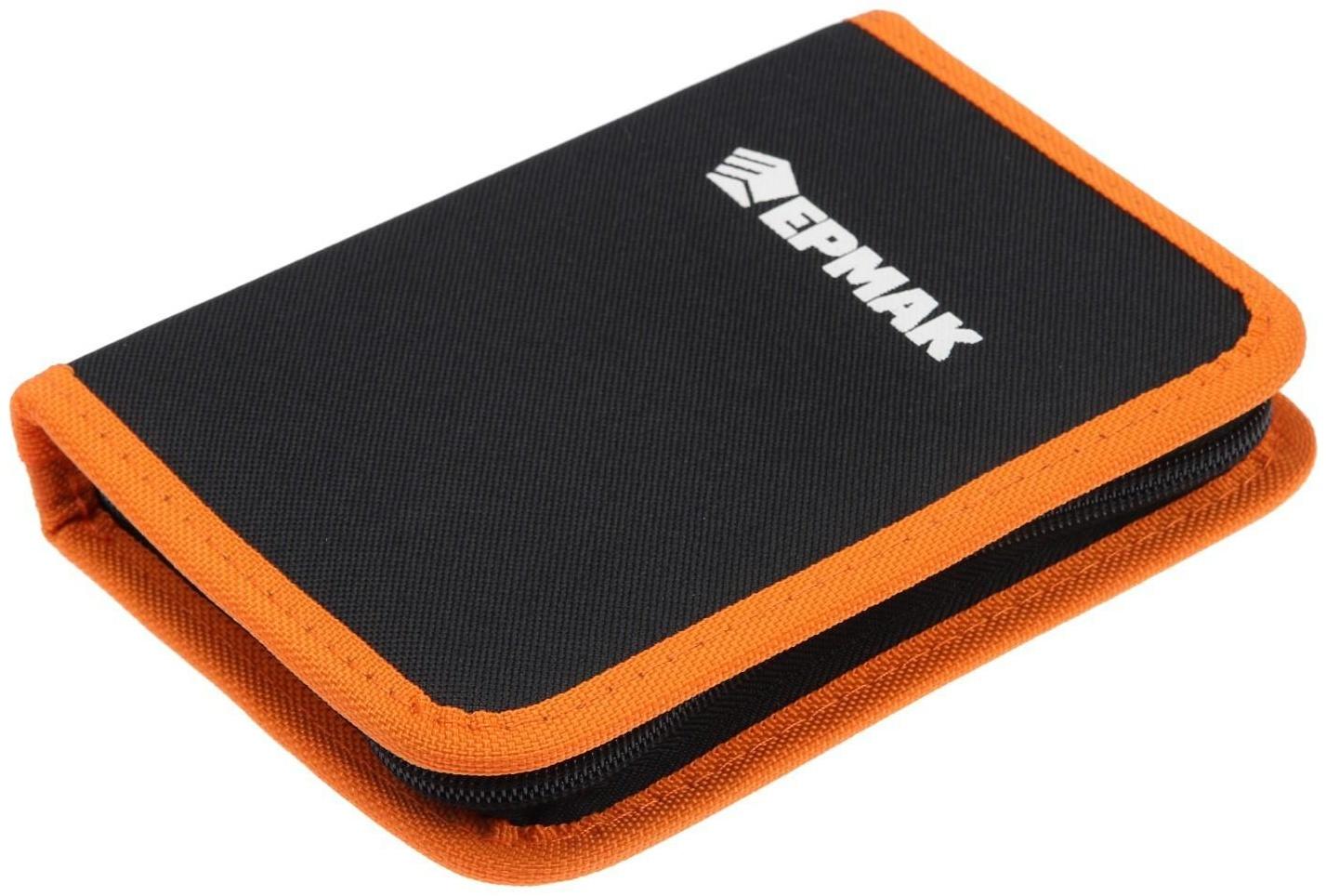 Набор бит и торцевых головок ЕРМАК, 736-188, с воротками и адаптерами, кейс папка, 25 шт