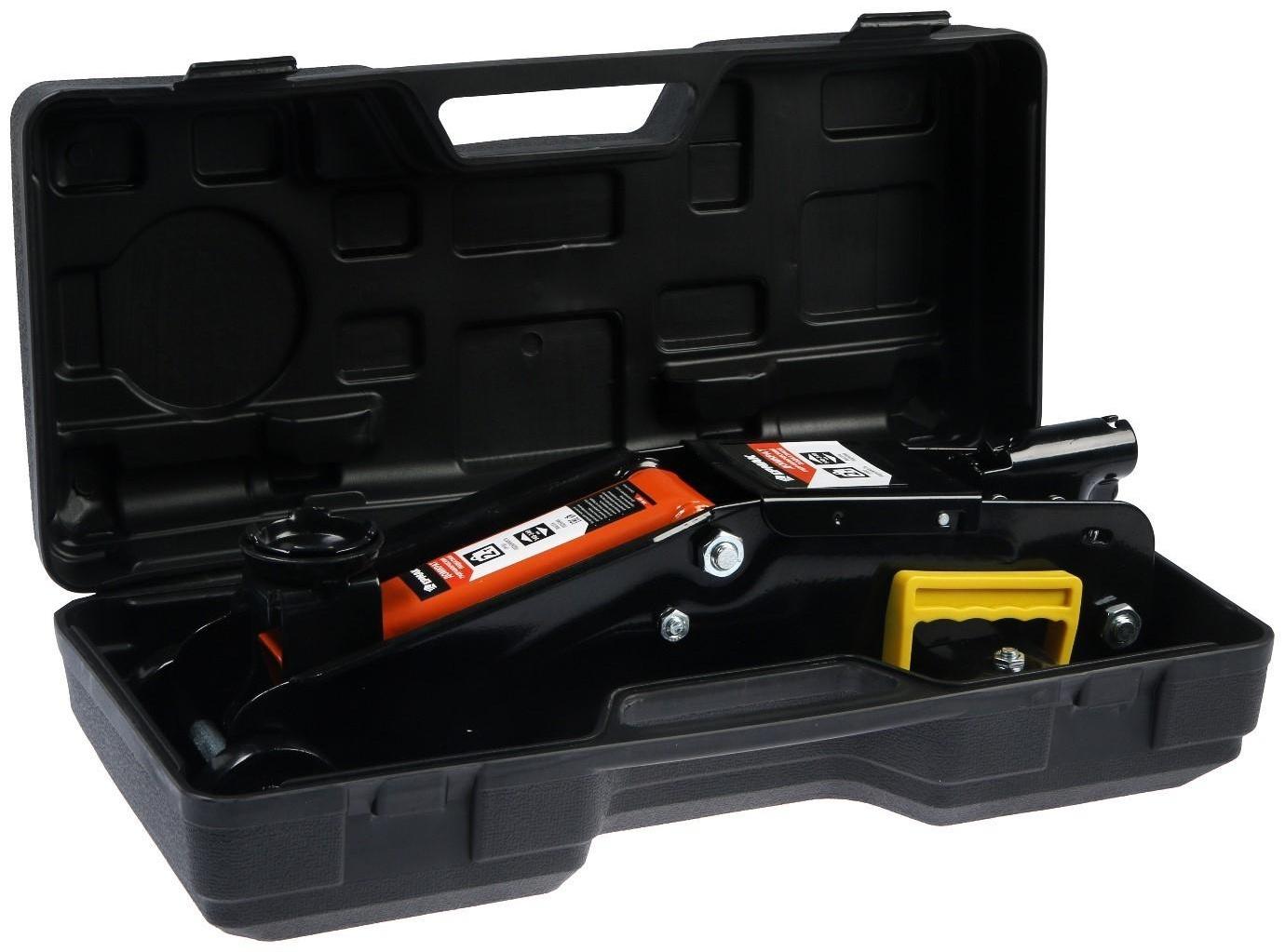 Домкрат гидравлический подкатной ЕРМАК, 770-097, высота подъема 140-340 мм, в кейсе, 2 т