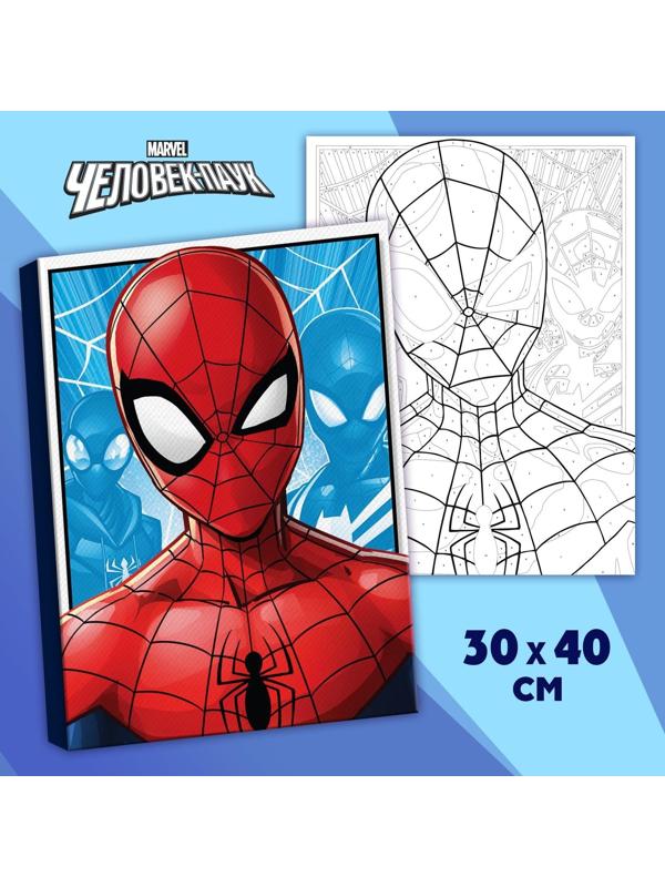 Картина по номерам в плёнке, Человек-Паук 30х40 см