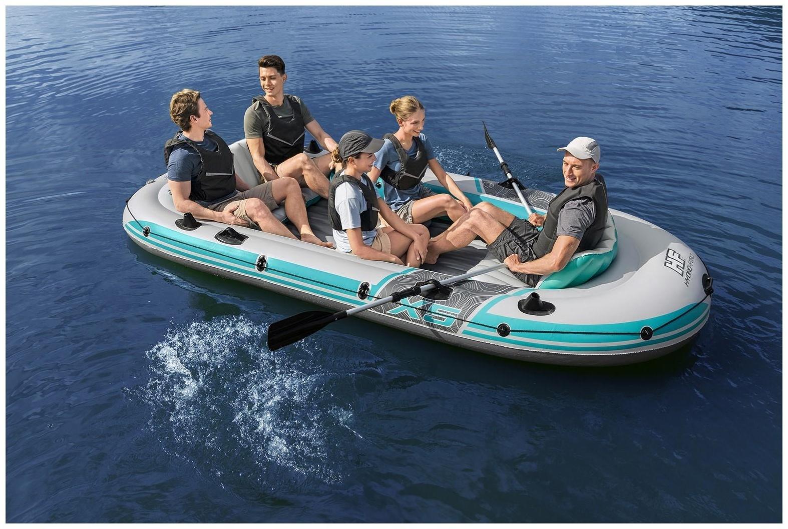 Лодка Adventure Elite X5 Raft 5-местная, 364 х 166 см, комплект: вёсла, насос, сумка, 65159 Bestway