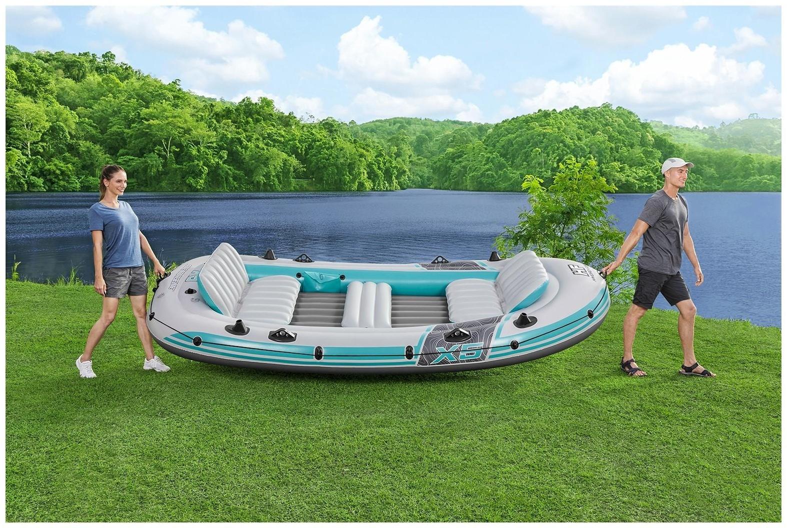 Лодка Adventure Elite X5 Raft 5-местная, 364 х 166 см, комплект: вёсла, насос, сумка, 65159 Bestway