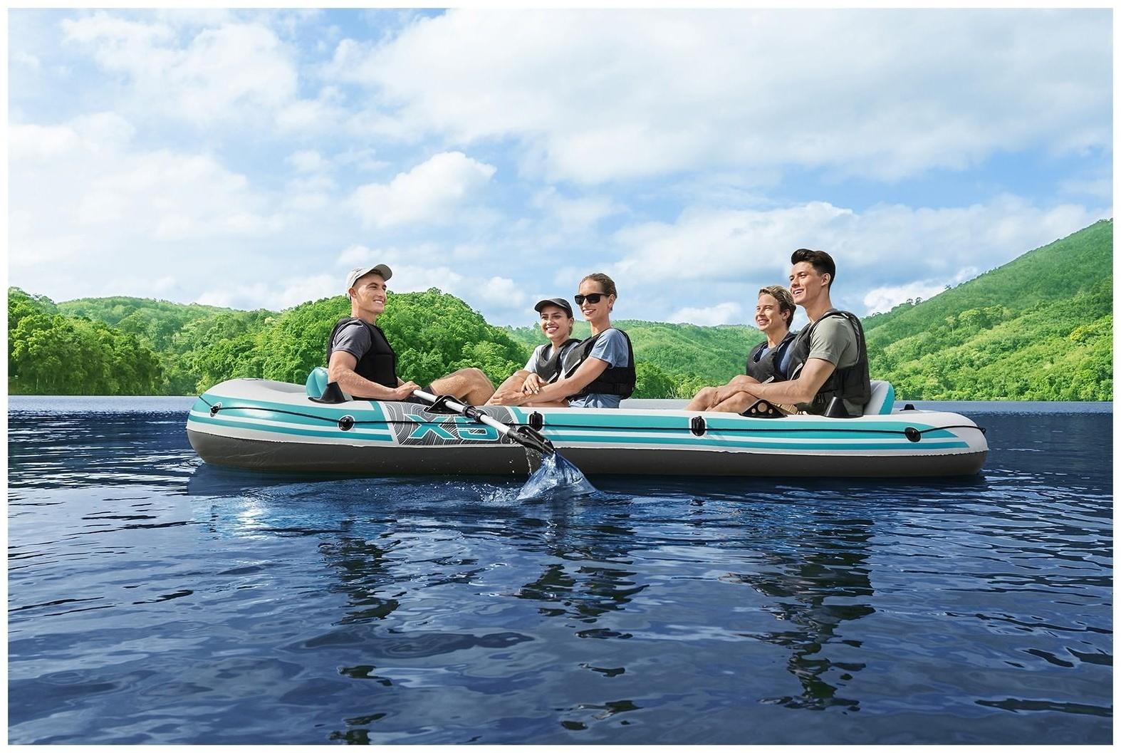 Лодка Adventure Elite X5 Raft 5-местная, 364 х 166 см, комплект: вёсла, насос, сумка, 65159 Bestway