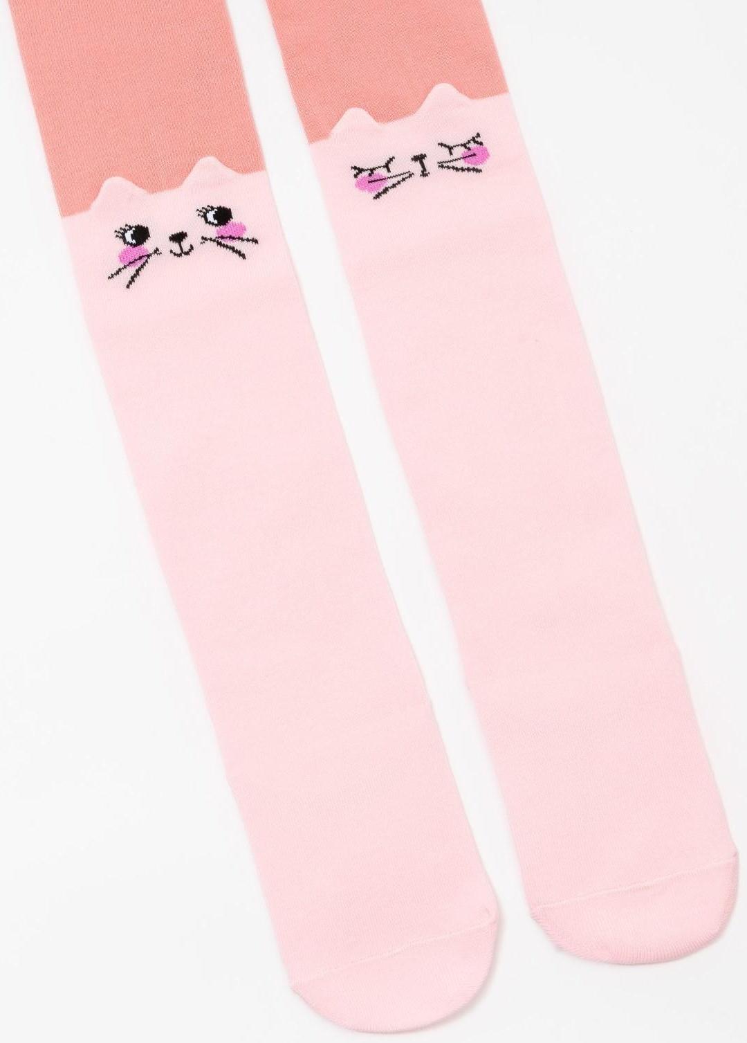 Колготки детские «Кошка ЗD», цвет пудра, рост 98-104