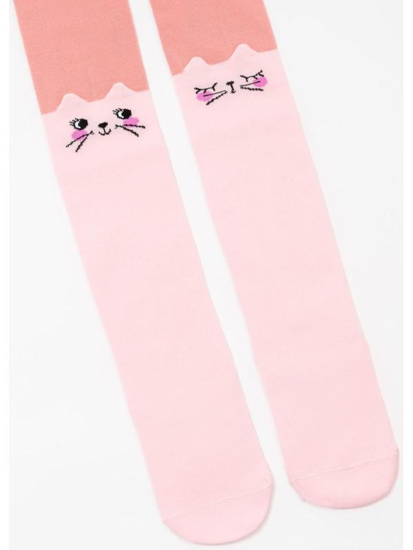 Колготки детские «Кошка ЗD», цвет пудра, рост 98-104