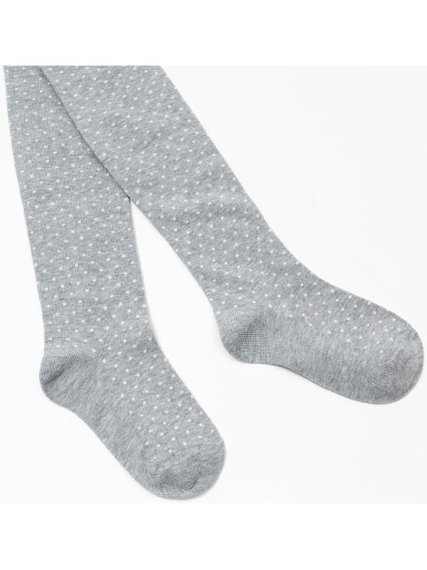 Колготки детские «Крапинка», цвет серый меланж, рост 122-128