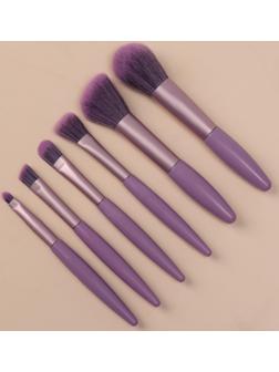 Набор кистей для макияжа, 6 предметов, PVC-пакет, цвет фиолетовый