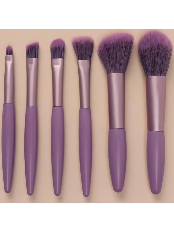 Набор кистей для макияжа, 6 предметов, PVC-пакет, цвет фиолетовый