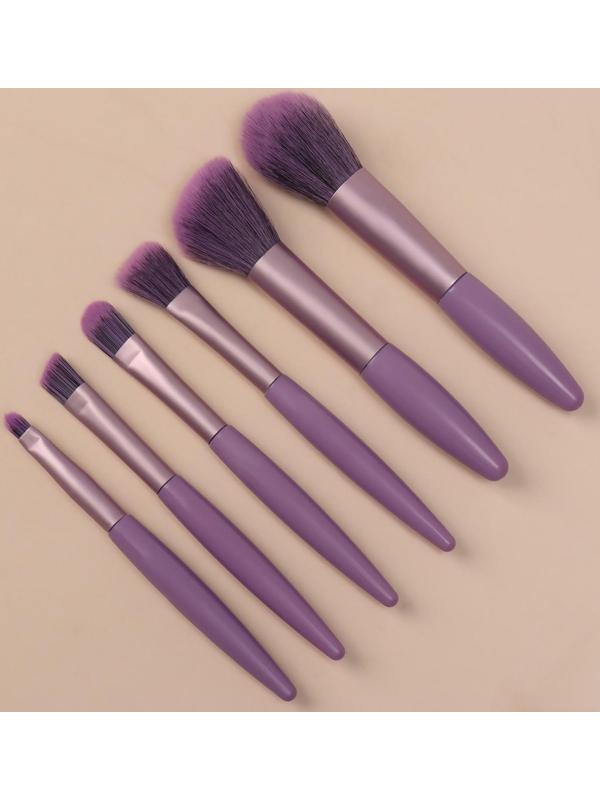 Набор кистей для макияжа, 6 предметов, PVC-пакет, цвет фиолетовый