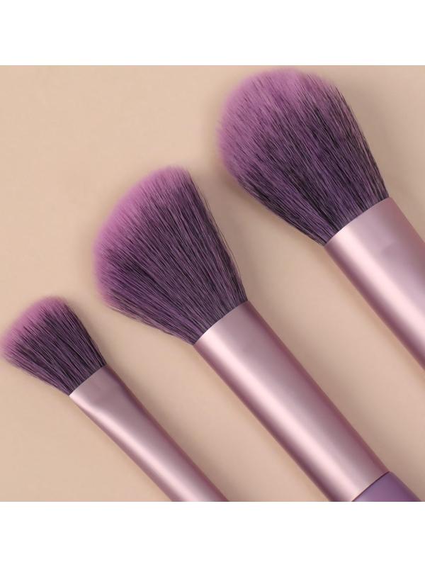 Набор кистей для макияжа, 6 предметов, PVC-пакет, цвет фиолетовый
