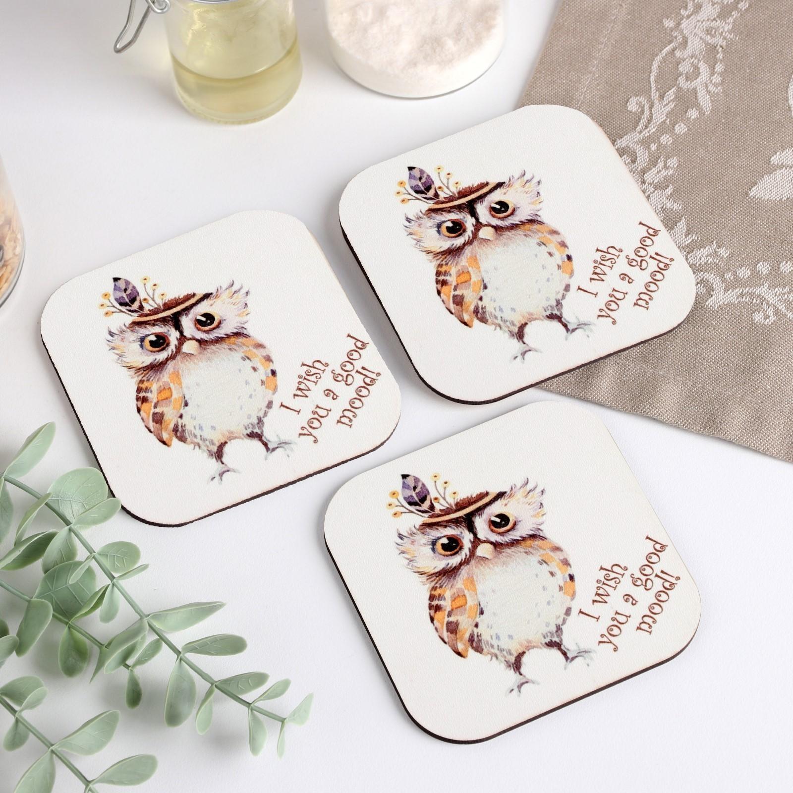 Набор подставок под горячее, деревянные 