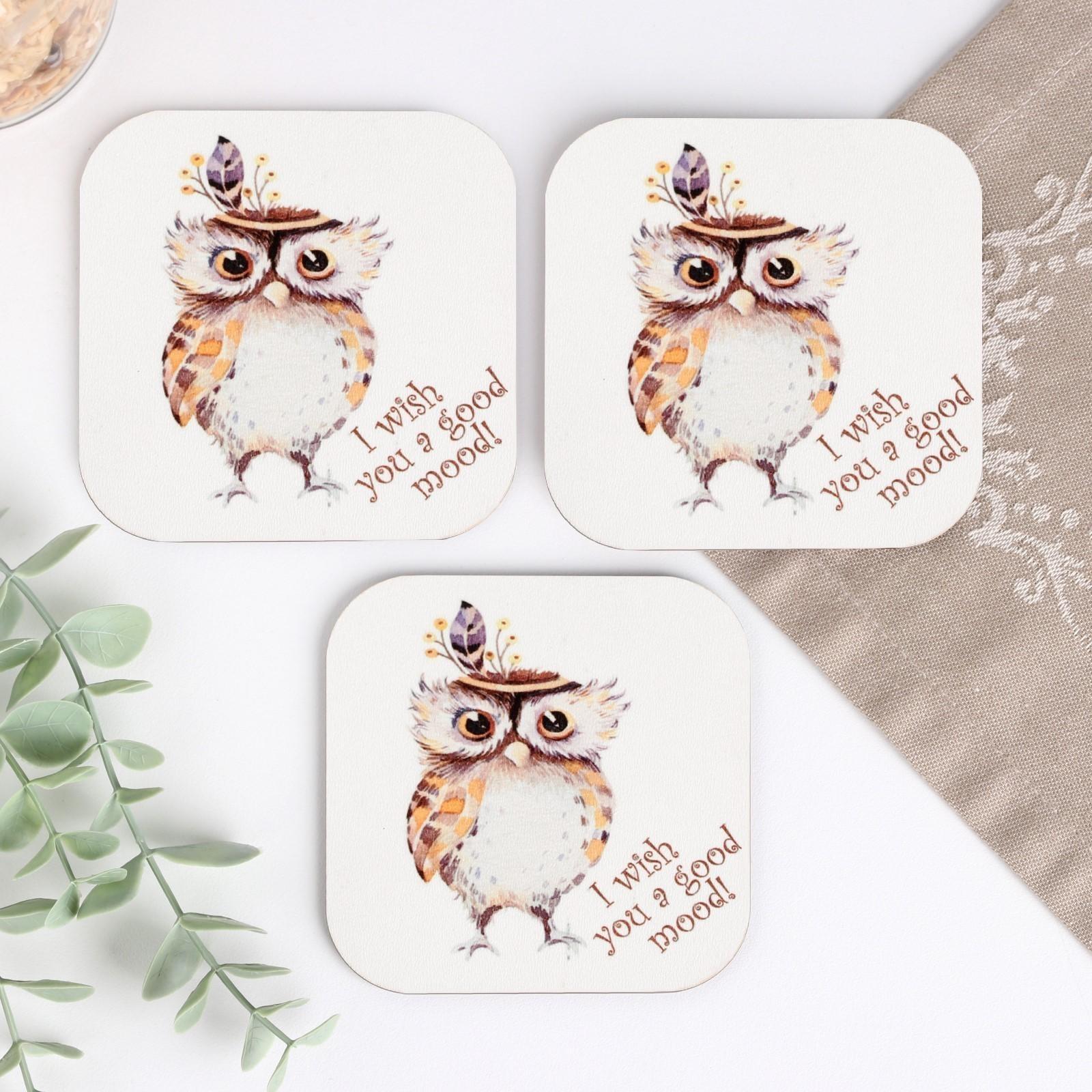 Набор подставок под горячее, деревянные 