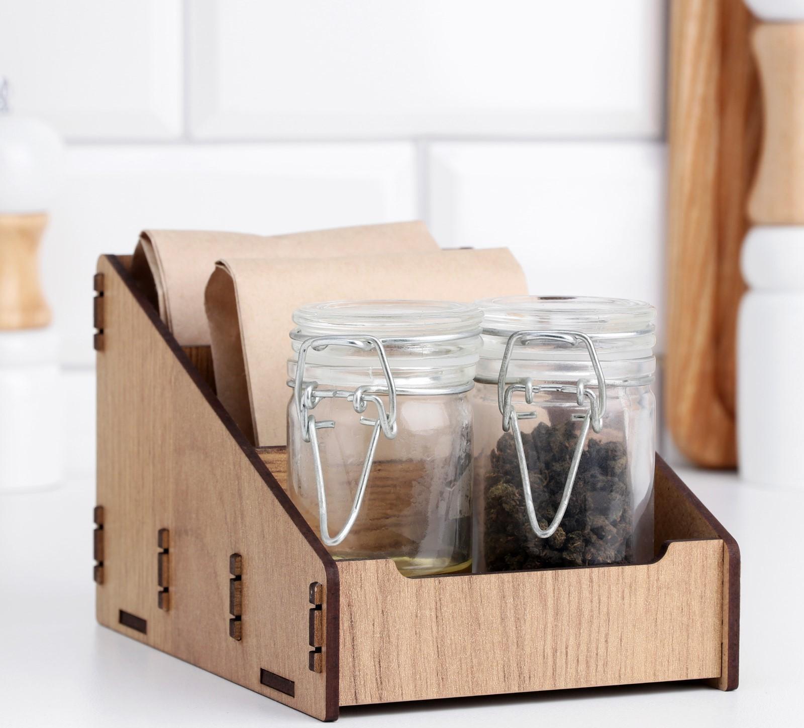 Подставка для специй деревянная 15х10х10,8 см