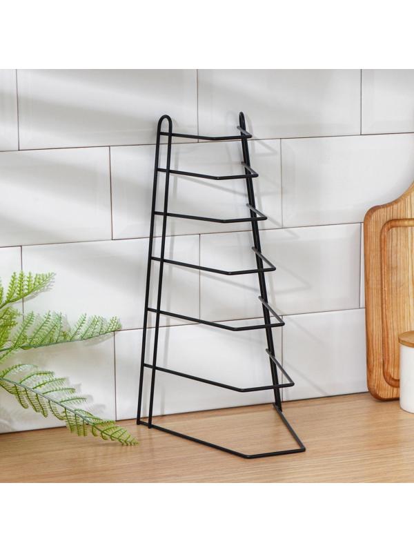 Подставка под крышки, 16×18×34 см, цвет чёрный