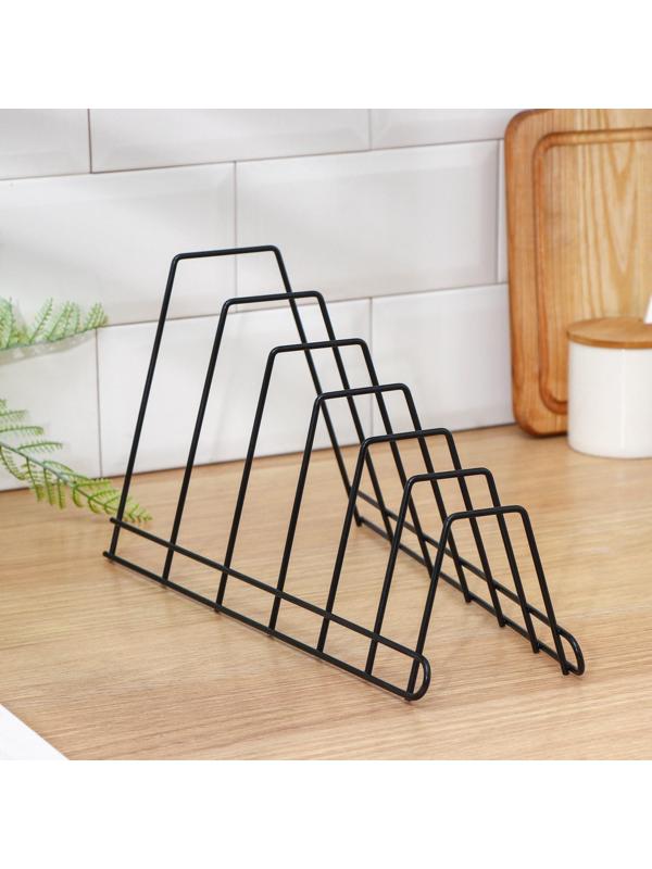 Подставка под крышки, 16×18×34 см, цвет чёрный