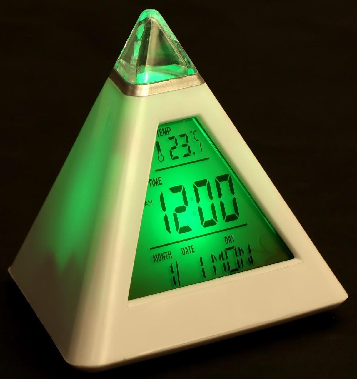 Часы-будильник Irit IR-636, термометр, календарь, подсветка, 3хААА, белые