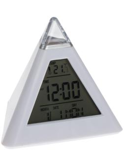 Часы-будильник Irit IR-636, термометр, календарь, подсветка, 3хААА, белые