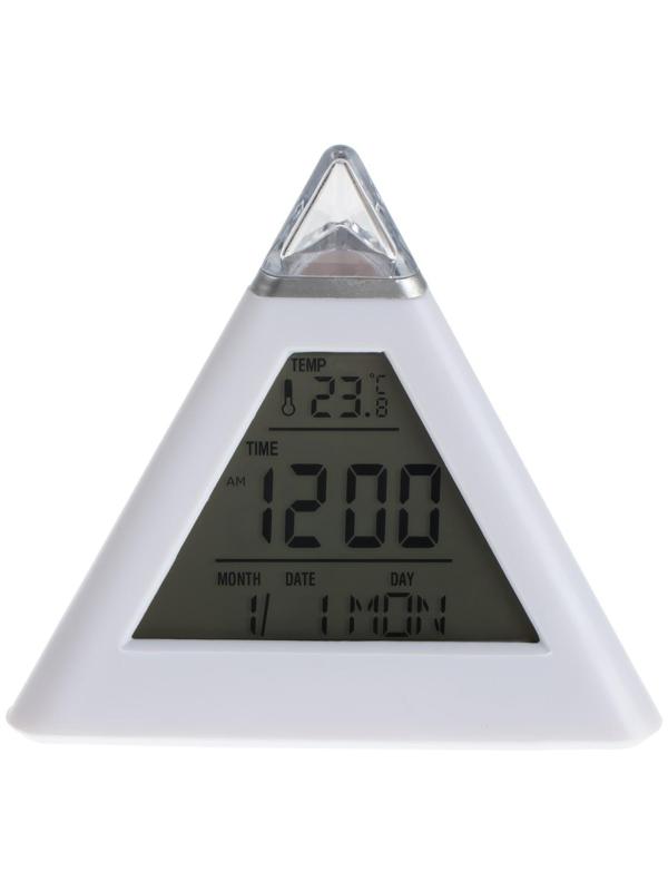 Часы-будильник Irit IR-636, термометр, календарь, подсветка, 3хААА, белые
