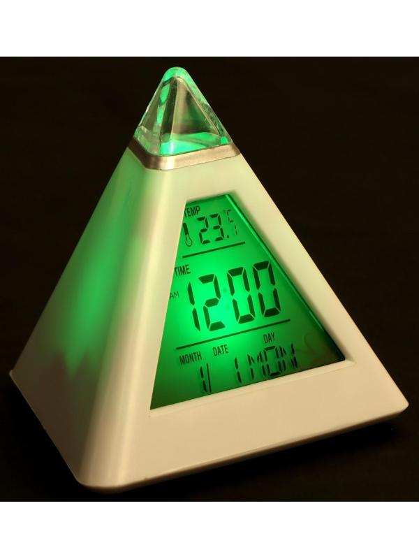 Часы-будильник Irit IR-636, термометр, календарь, подсветка, 3хААА, белые