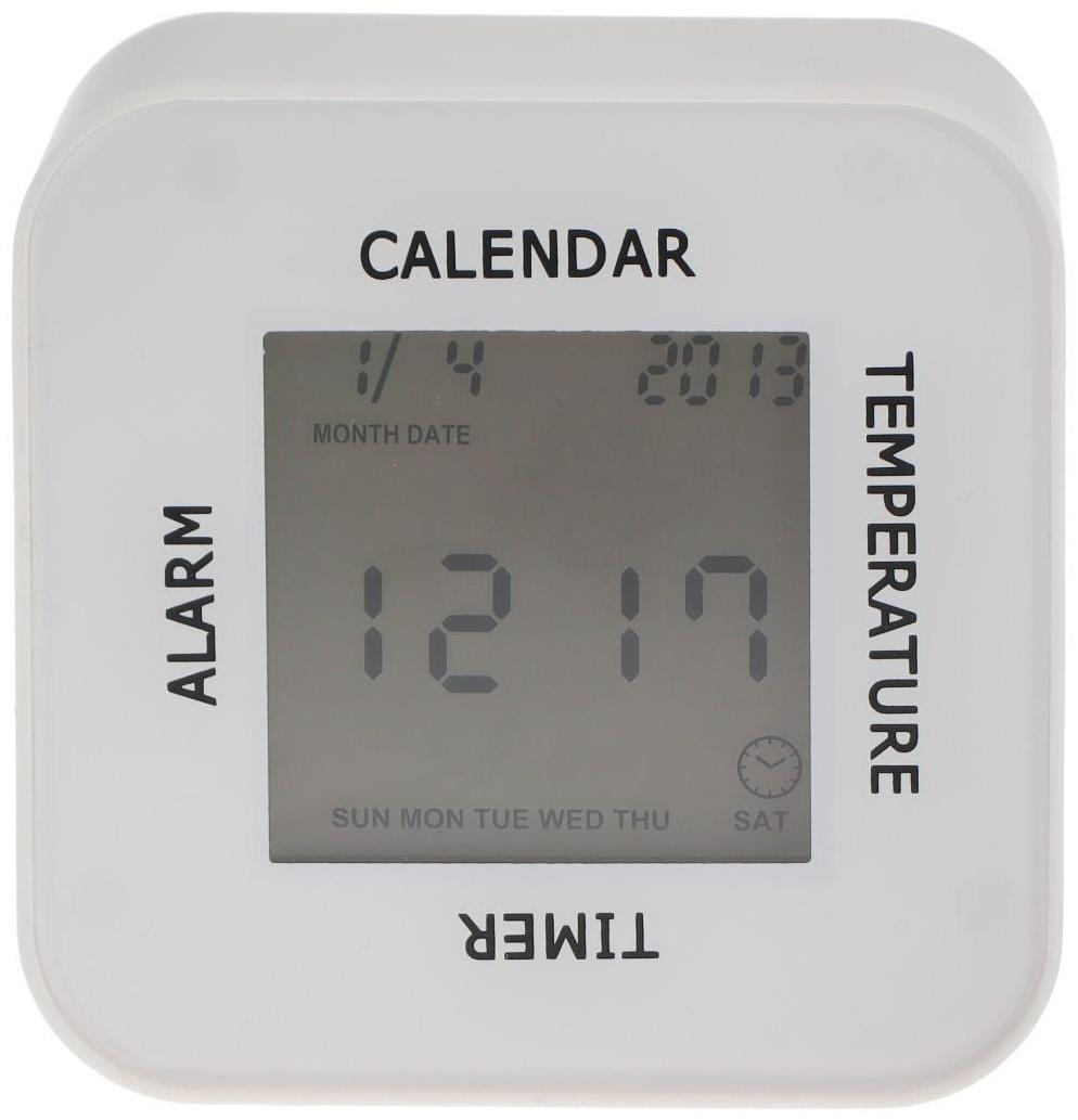Часы-будильник Irit IR-609, термометр, календарь, таймер, подсветка, 2хАА, белые