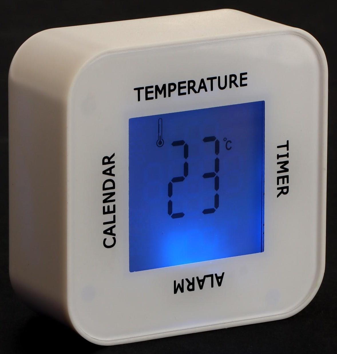 Часы-будильник Irit IR-609, термометр, календарь, таймер, подсветка, 2хАА, белые