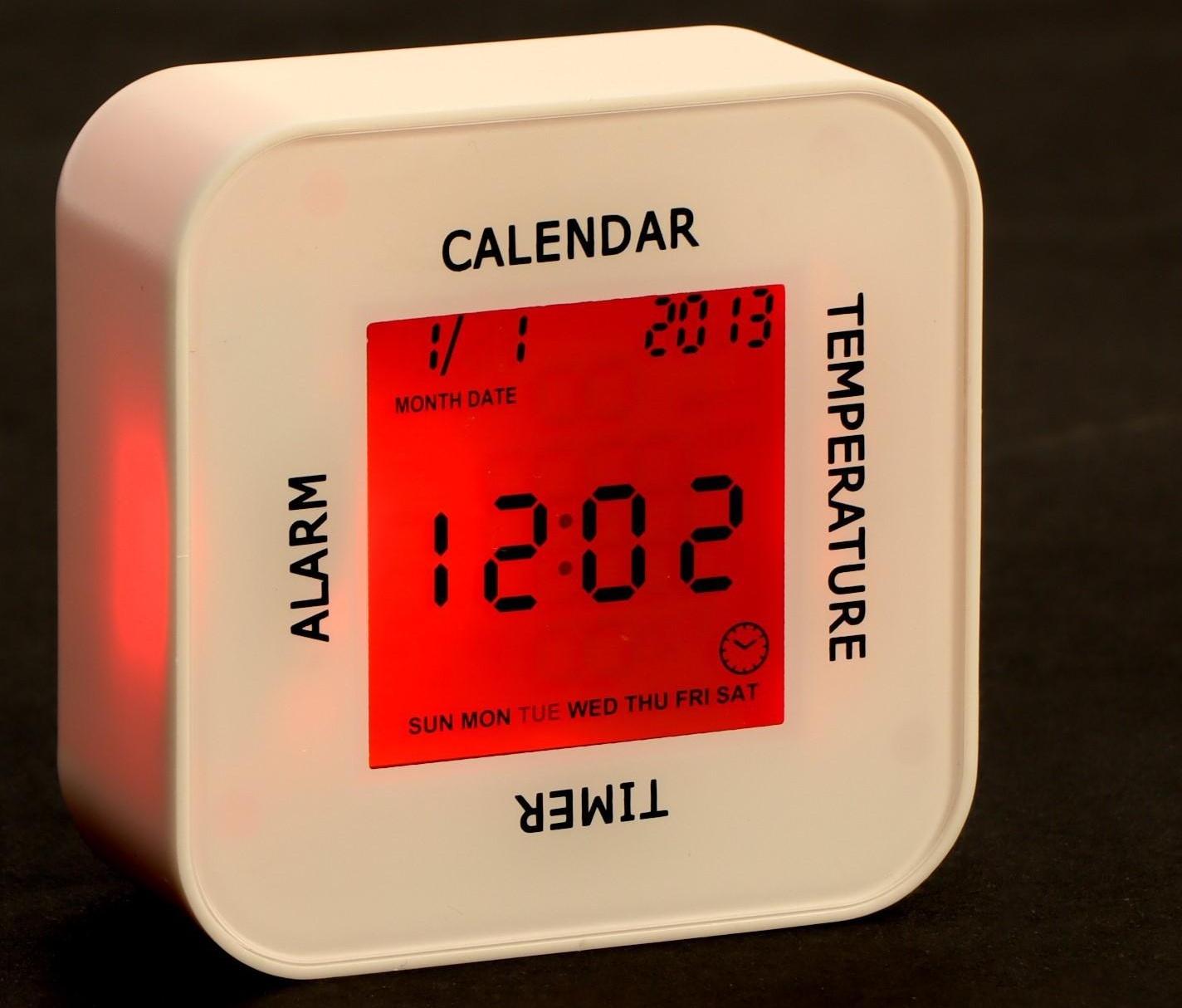 Часы-будильник Irit IR-609, термометр, календарь, таймер, подсветка, 2хАА, белые