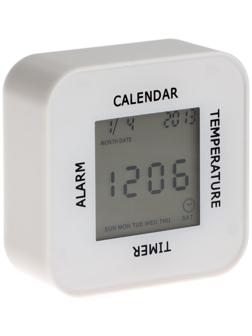 Часы-будильник Irit IR-609, термометр, календарь, таймер, подсветка, 2хАА, белые
