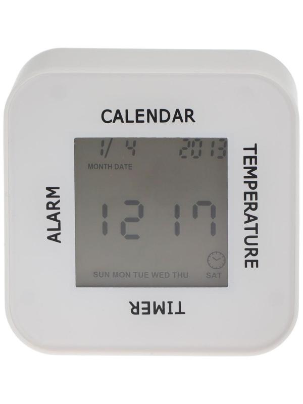 Часы-будильник Irit IR-609, термометр, календарь, таймер, подсветка, 2хАА, белые