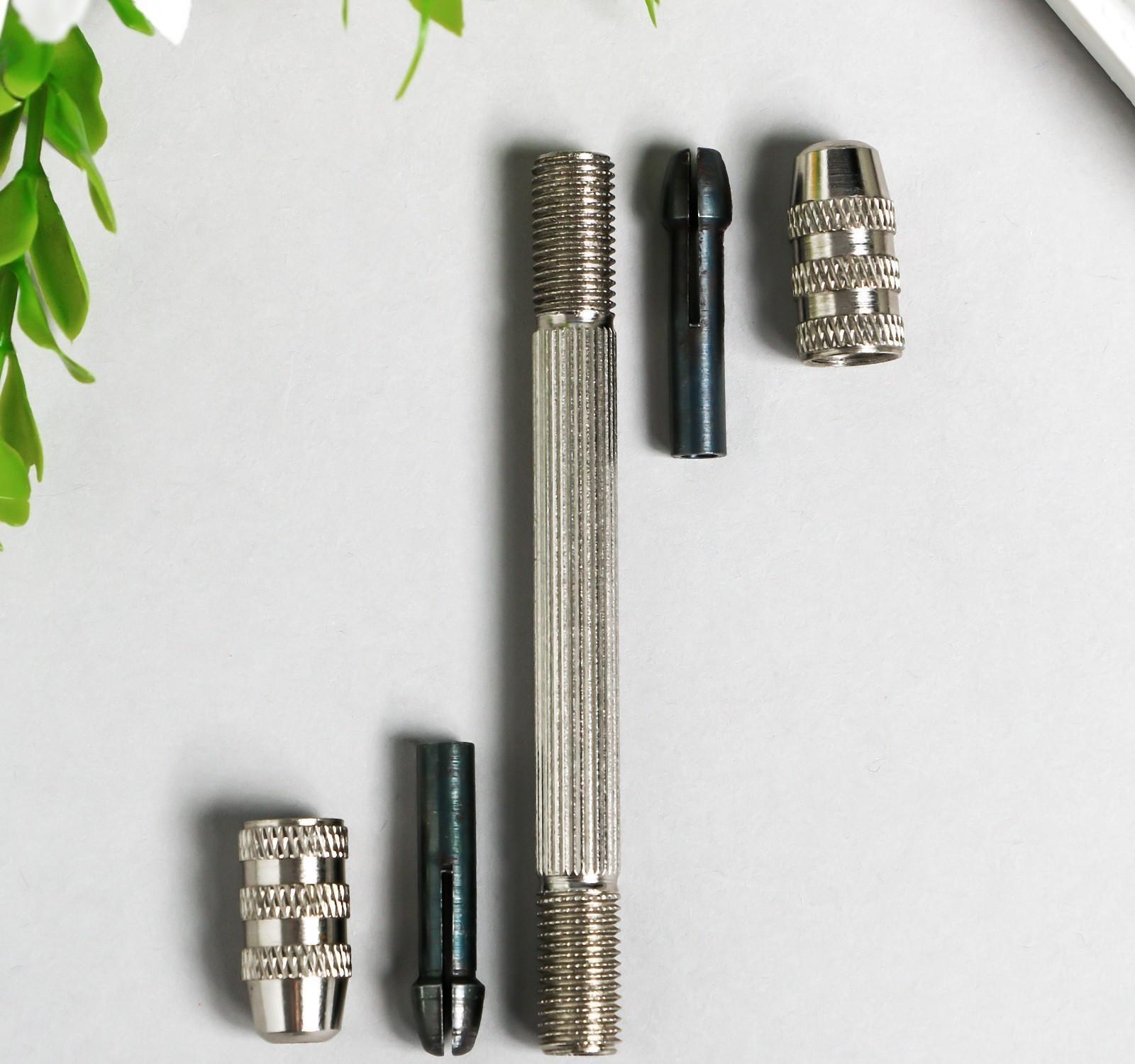 Дрель ручная с двумя цанговыми патронами для рукоделия 